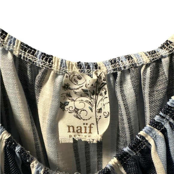 Naïf Striped Blue Dress~ Size M - Picture 4 of 4